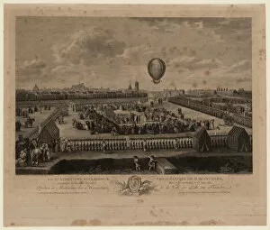Balloonist Collection: The balloon of Jean-Pierre Blanchard ascending from Lille on August 26, 1785, 1785