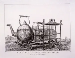 St Georges Fields Prints: The Balloon Kettle, St Georges Fields, Southwark, London, 1852