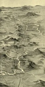Strategy Prints: Balloon Map Illustrating the Battle of Pieters and Relief of Ladysmith
