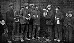 Hutchinson Collection: Balloting for the coal strike, Wheatsheaf Colliery, Pendlebury, January 1912, (c1920)