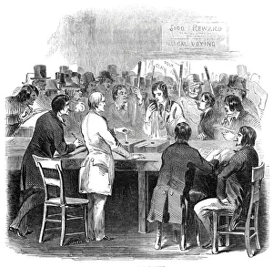 Voting Prints: Balloting for president, 1844. Creator: Smyth