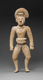 Ceramic And Pigment Prints: Ballplayer Figurine, A. D. 800 / 1400. Creator: Unknown