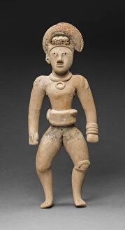 Ceramic And Pigment Collection: Ballplayer Figurine, A.D. 800 / 1400. Creator: Unknown