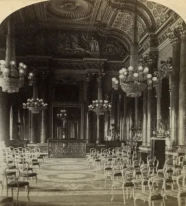 Ballroom, Buckingham Palace, London. Artist: Underwood & Underwood