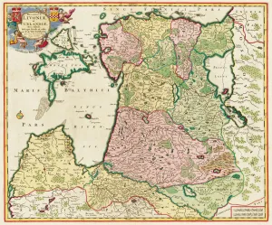 Livonia Prints: The Baltic Sea (From: Ducatuum Livoniae et Curlandiae Nova Tabula)