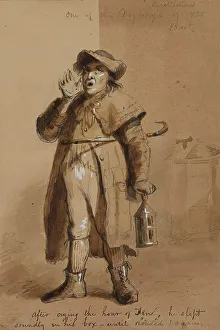 Wash On Paper Prints: A Baltimore Watchman, 19th century. Creator: Alfred Jacob Miller