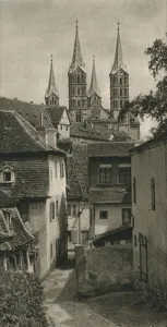 Bamberg Prints: Bamberg - The Devils Ditch with the Cathedral Towers, 1931. Artist: Kurt Hielscher