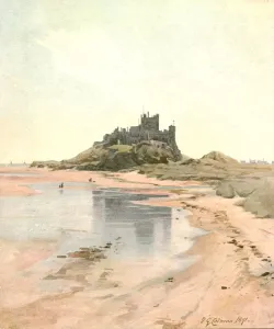 Cotman Prints: Bamborough Castle, 1891, (c1900). Creator: Unknown