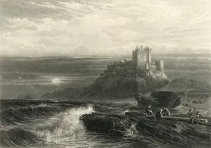 Salvage Prints: Bamborough Castle, c1870
