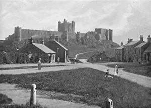 Crossroads Prints: Bamborough Castle, from the village, c1896