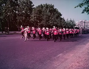 Band Prints: Band of the Grenadier Guards, The Mall, London, c1955. Creator: Arthur Charles Kirby Ware