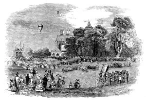 Hot Air Balloon Collection: Band of Hope Fete in Aston Park, Birmingham, 1858. Creator: Unknown