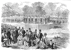 Military Band Prints: Band of the Life Guards playing on the new platform in Hyde Park, 1869. Creator: Unknown