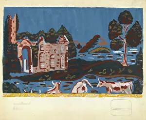 Bandbox Prints: Bandbox Design, c. 1940. Creator: Alfonso Umana