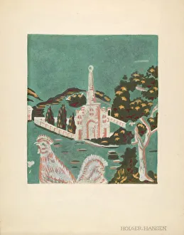 Band Box Gallery: Bandbox (detail), c. 1940. Creator: Holger Hansen