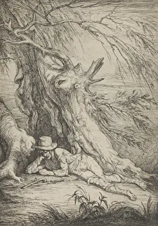 Flintlock Prints: Bandit Beneath a Tree, 1795-1801. Creator: Raphael Lamar West