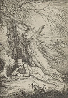 Ragged Gallery: Bandit Beneath a Tree, 1795-1801. Creator: Raphael Lamar West