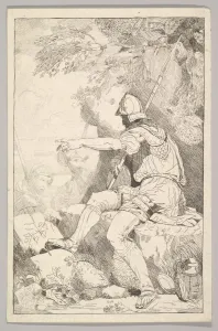Mortimer Prints: Banditti Taking His Post, late 18th century. Creator: Unknown