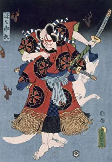 Bando Kamezo as Yokawa Kakuhan in a Scene from Sembonzakura, pub. 1856 Bando Kamezo as Yokawa Kakuhan in a Scene from Sembonzakura, pub. 1856