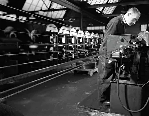 Sharpening Prints: Bandsaws being sharpened at Slack Sellars & Co, Sheffield, South Yorkshire, 1963