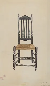 Wicker Prints: Banister Back Side Chair, 1938. Creator: Michael Riccitelli