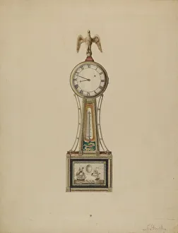Clock Face Prints: Banjo Clock, c. 1936. Creator: Nicholas Gorid