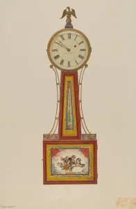 Numeral Prints: Banjo Clock, c. 1939. Creator: Frank M Keane