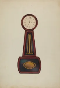 Clock Face Prints: Banjo Clock, c. 1942. Creator: Ralph Morton