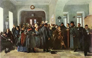 Collapse Prints: The Bank Collapses, 1881, (1965). Creator: Vladimir Makovsky