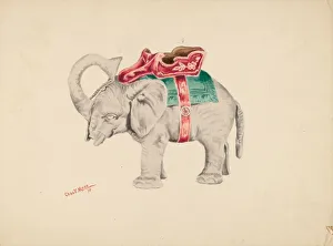 Charles Moss Prints: Bank: Elephant, 1938. Creator: Charles Moss
