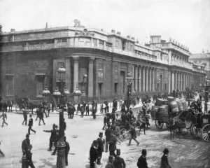 The Bank of England, London, late 19th century.Artist: John L Stoddard The Bank of England, London, late 19th century.Artist: John L Stoddard
