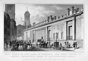 Wallis Prints: The Bank of England and new tower of the Royal Exchange, City of London, 1828. Artist