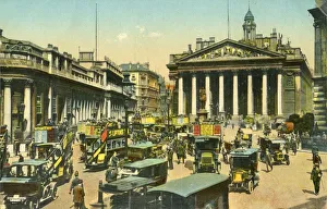 The Bank of England and Royal Exchange, London, c1910. Creator: Unknown