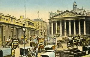 Royal Exchange Collection: The Bank of England and Royal Exchange, London, c1910. Creator: Unknown
