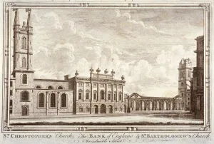 Thomas I Prints: Bank of England, St Christopher-le-Stocks and St Bartholomew-by-the-Exchange
