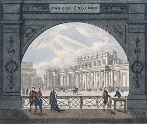 Threadneedle Street Prints: Bank of England, Threadneedle Street, London, c1820