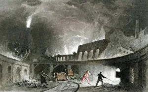 Mechanisation Prints: Bank of furnaces, Lymington Iron Works, Tyneside, England, 1835