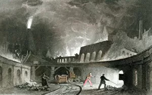 Pollution Gallery: Bank of furnaces, Lymington Iron Works, Tyneside, England, 1835