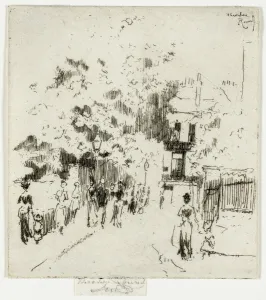 Bank Holiday Prints: Bank Holiday, Corner of Beaufort Street, Chelsea, 1888-89. Creator: Theodore Roussel