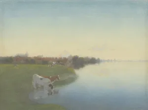 Ijssel Prints: Bank of the IJssel near Hattem, 1867-1919. Creator: Jan Voerman I