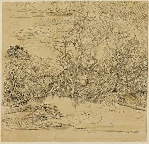 Bresdin Rodolphe Prints: Bank of a Pond, n. d. Creator: Rodolphe Bresdin