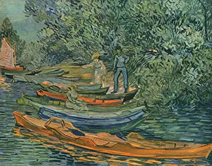 Recreation Prints: Bank of the River with Rowing-Boats at Auvers, 1890, (1947). Creator: Vincent van Gogh