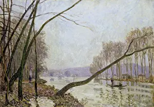 Water Surface Prints: Bank of the Seine in Autumn, 1876. Creator: Alfred Sisley