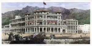 Aden Prints: Banking Premises at Aden, 8 January 1887. Artist: C Kell