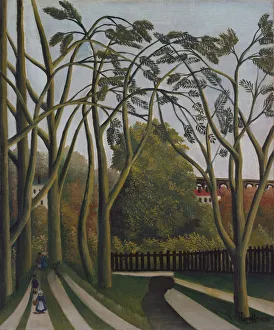 Bievre Prints: The Banks of the Bievre near Bicetre, ca. 1908-09. Creator: Henri Rousseau