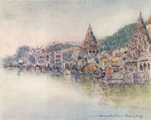 On the Banks of Holy River, Benares, 1905. Artist: Mortimer Luddington Menpes