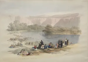 Banks of the Jordan, 1839. Creator: David Roberts (British, 1796-1864)