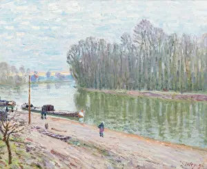 Banks Prints: Banks of the Loing, Morning Effect, 1896. Creator: Sisley, Alfred (1839-1899)