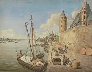 Quai Prints: The banks of the Main River in Frankfurt am Main with St