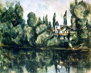 Marne Prints: The Banks of the Marne, Villa on the Bank of a River, c1888. Artist: Paul Cezanne